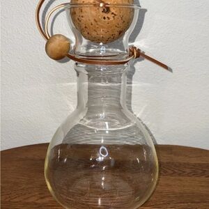 Vintage 1970’s PYREX Glass Carafe with Cork Stopper MCM Wine Decanter